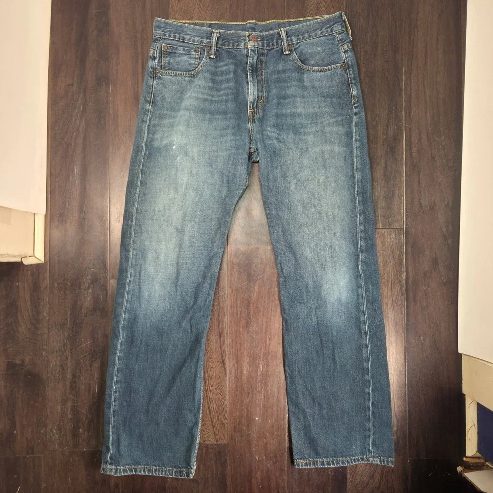 Levis 559 Relaxed Straight Jeans Mens 33x32 Blue Denim Measures 34×32